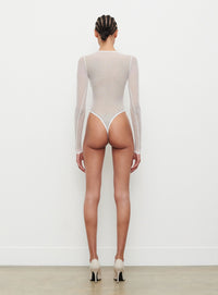 Polka Dot Bodysuit - White
