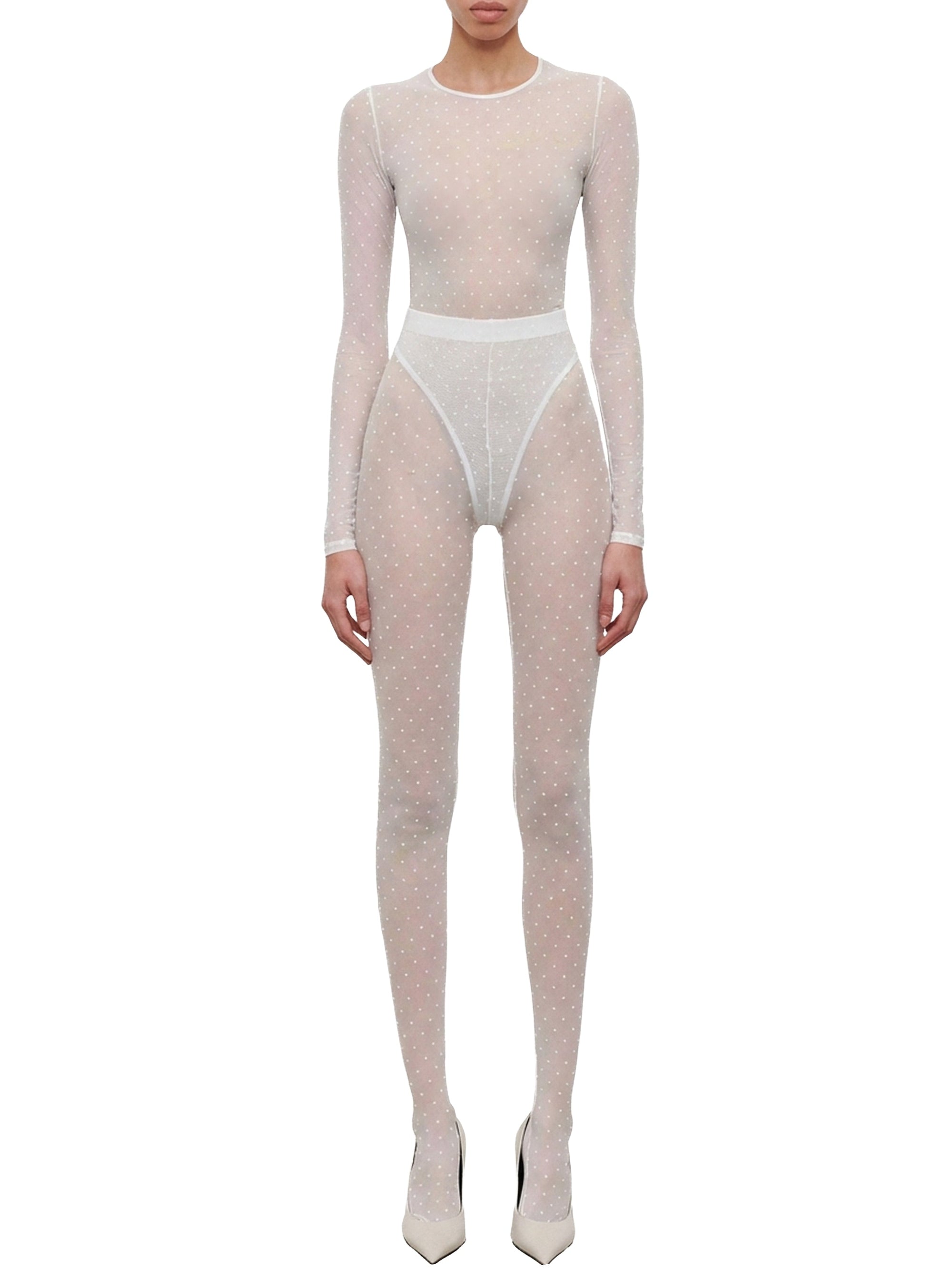 Polka Dot Tight - White