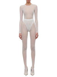 Polka Dot Bodysuit - White