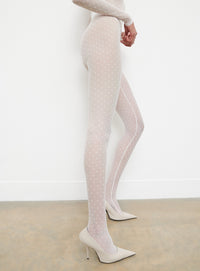 Polka Dot Tight - White