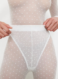 Polka Dot Tight - White