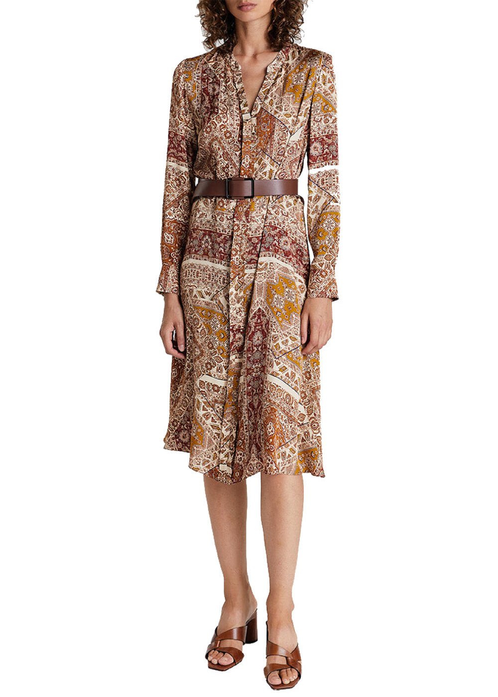Robe longue imprime cachemire - Multicolore