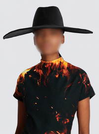 Chapeau en satin - Noir