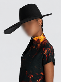 Chapeau en satin - Noir