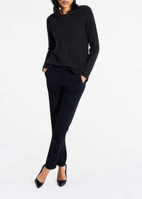 Pull col rond en cachemire - Marine