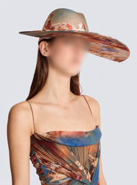Chapeau imprimé ciel - Bleu & Multicolore