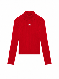 Pull col montant Réédition - Groseille Fonce