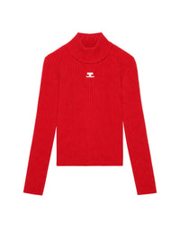 Pull col montant Réédition - Groseille Fonce