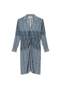 Contrasting flowing dress - Blue
