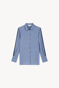 Chemise avec broderie ajoure - Bleu Denim