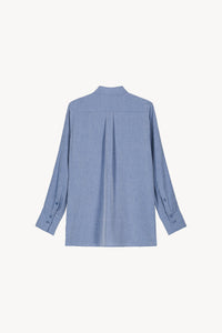 Chemise avec broderie ajoure - Bleu Denim