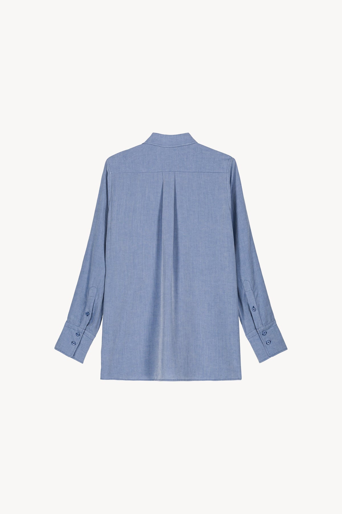 Chemise avec broderie ajoure - Bleu Denim