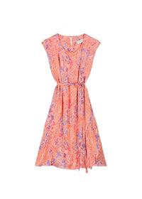 Robe sans manches ceinturée - Abricot