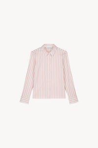 Chemise cintree a rayure - Orange Moyen