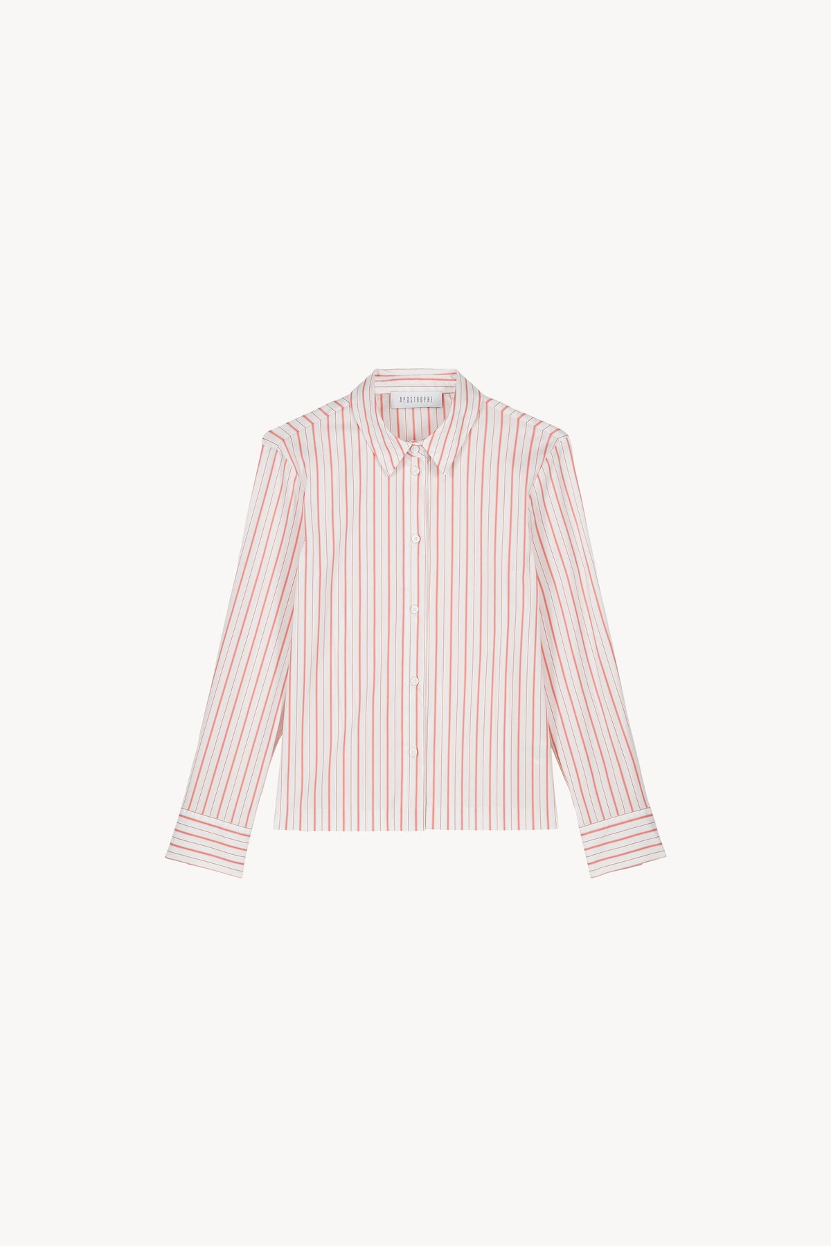 Chemise cintree a rayure - Orange Moyen