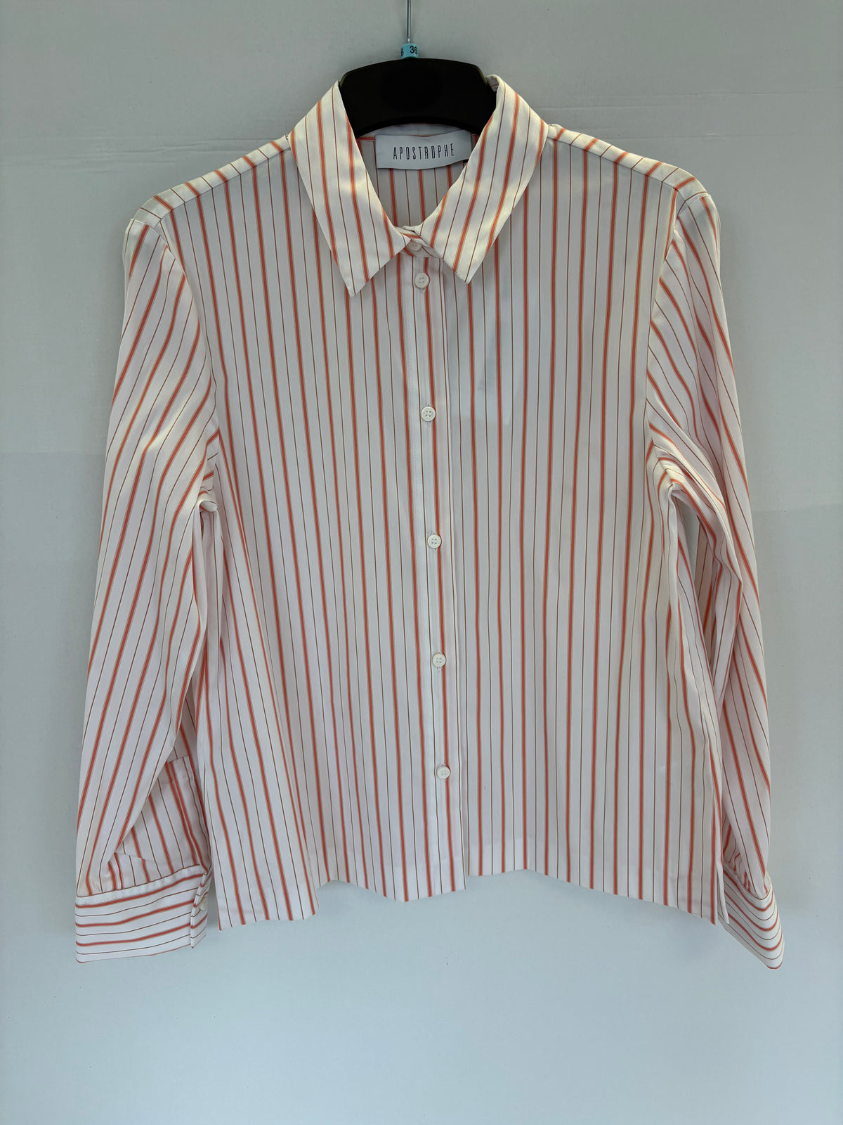 Chemise droite a rayure - Orange Moyen