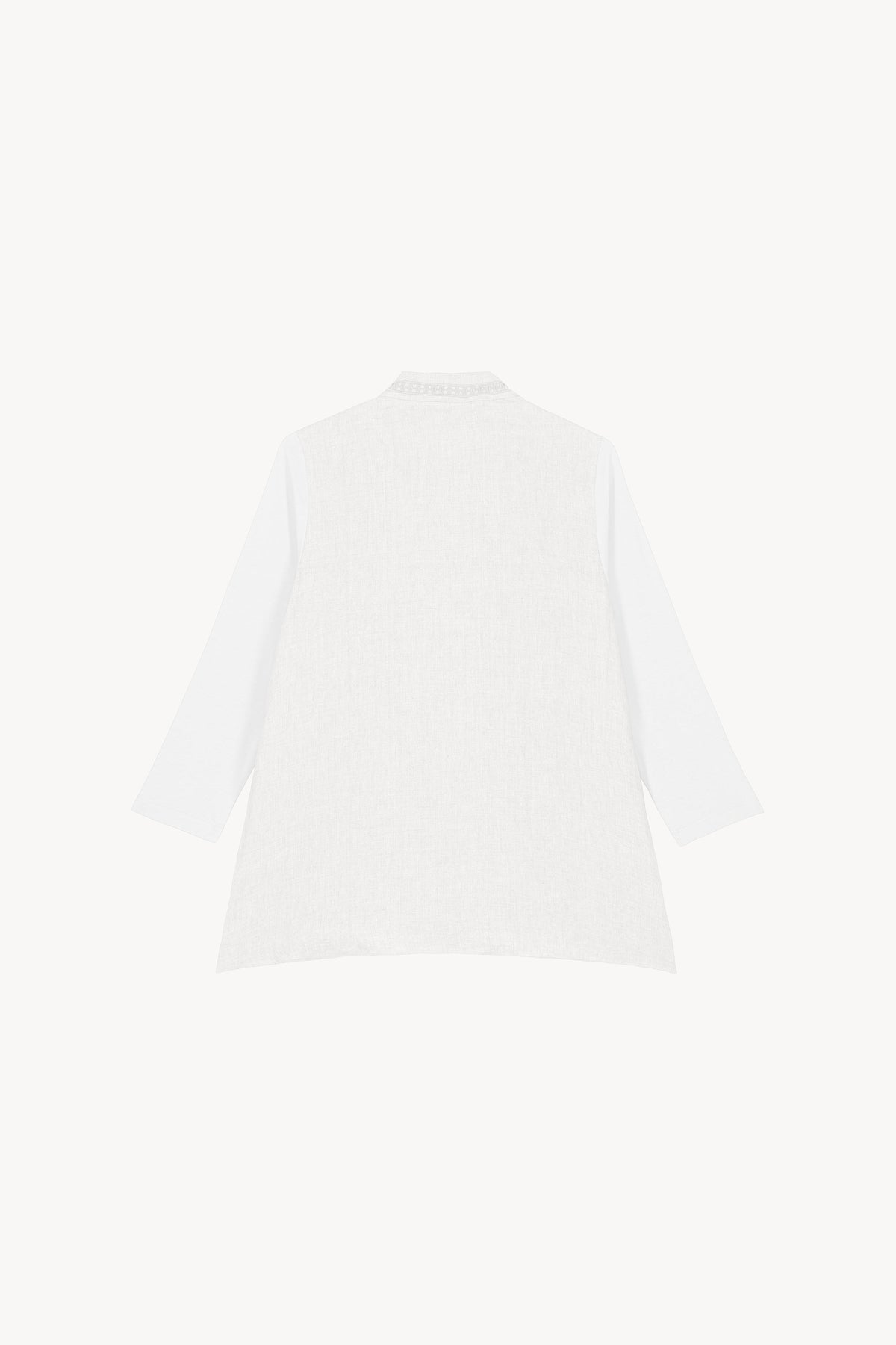 Chemise droite brode - Blanc Optique