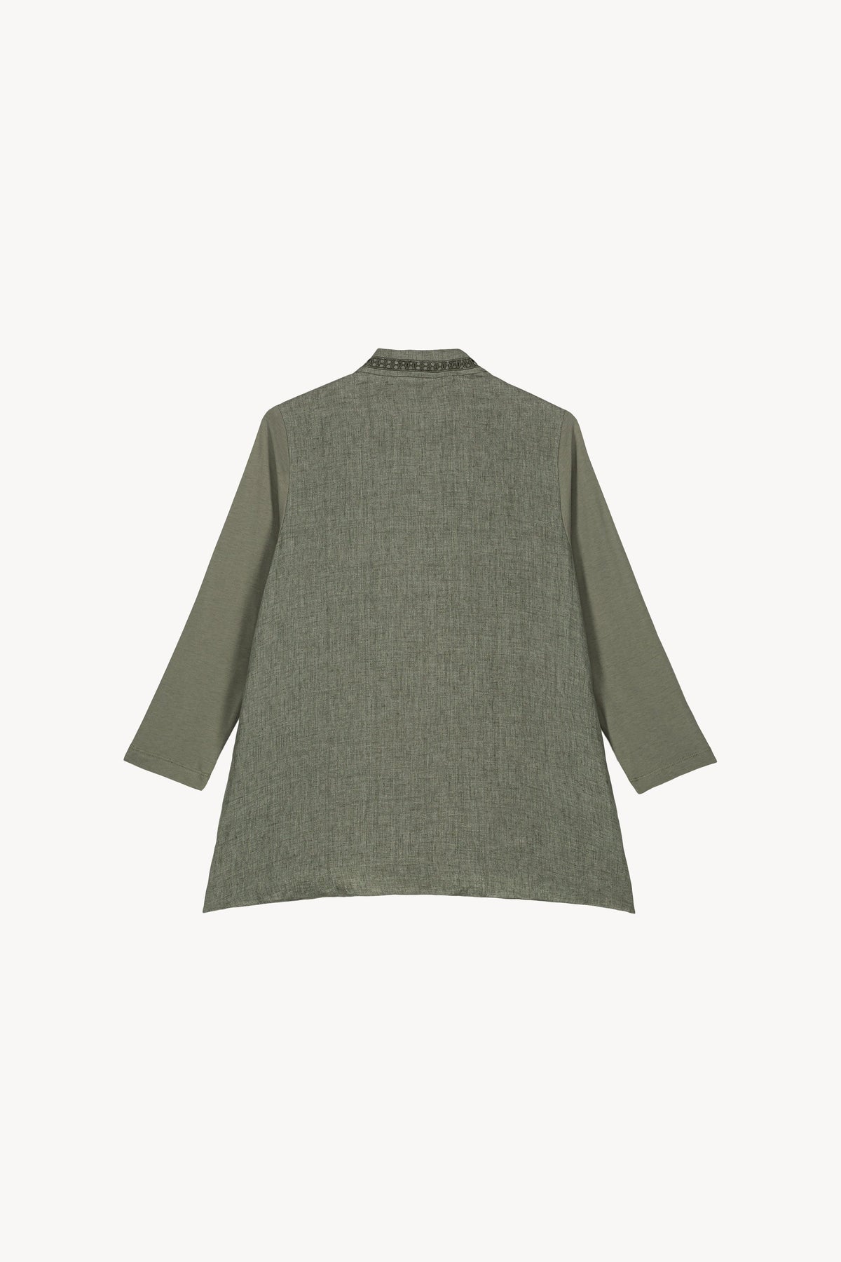 Chemise droite brode - Vert Pale