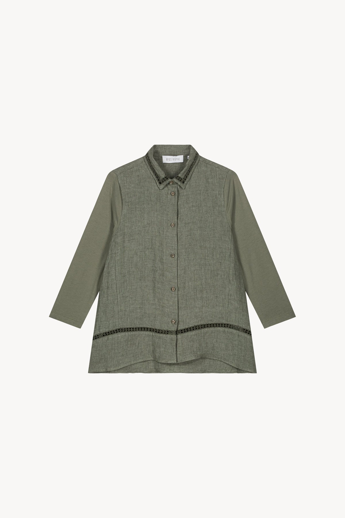 Chemise droite brode - Vert Pale
