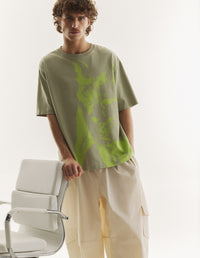 Fox Cub Oversize Tee-Shirt - Dusty Green