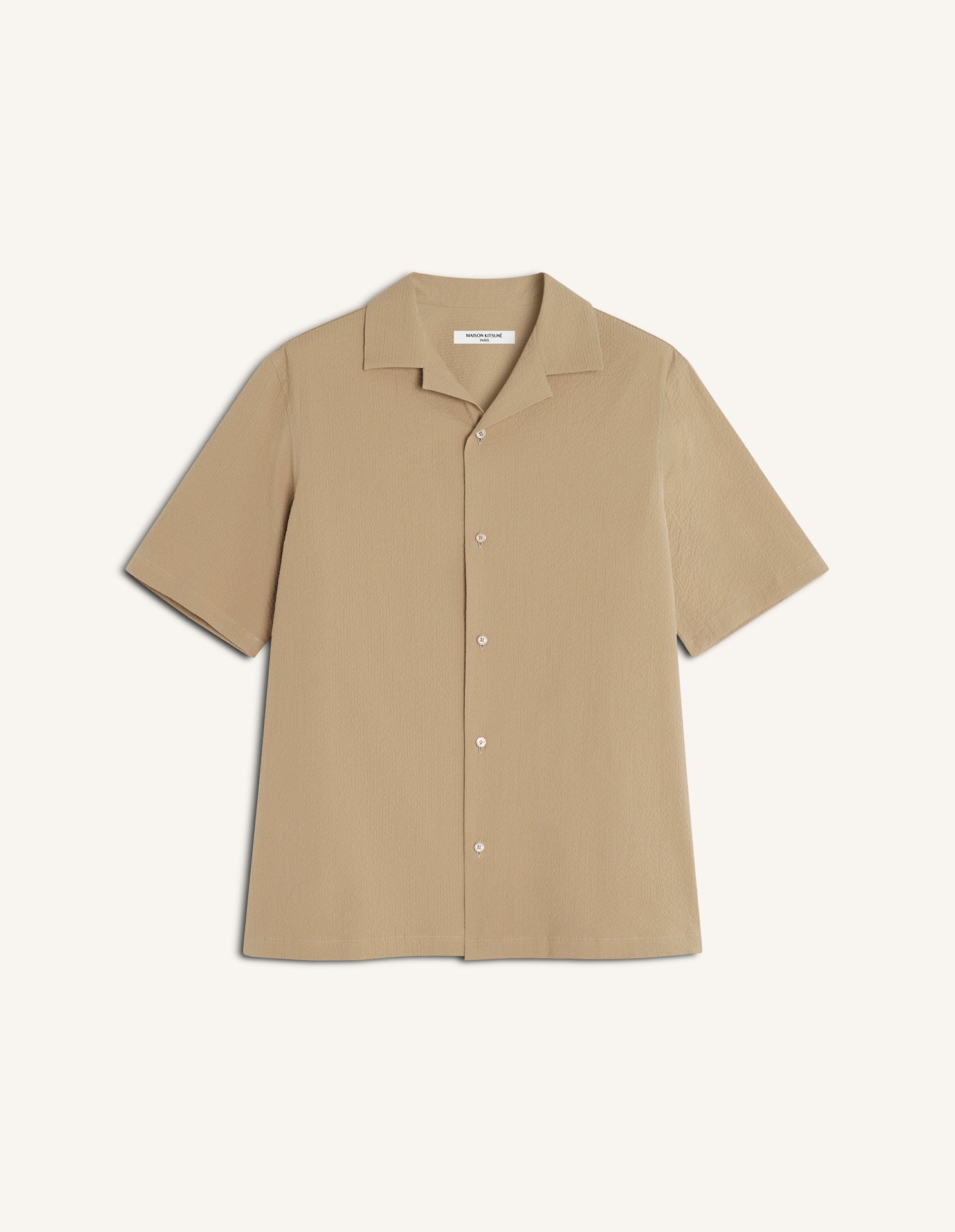 Seersucker Resort Shirt - Roasted Almond