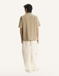 Seersucker Resort Shirt - Roasted Almond