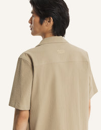 Seersucker Resort Shirt - Roasted Almond