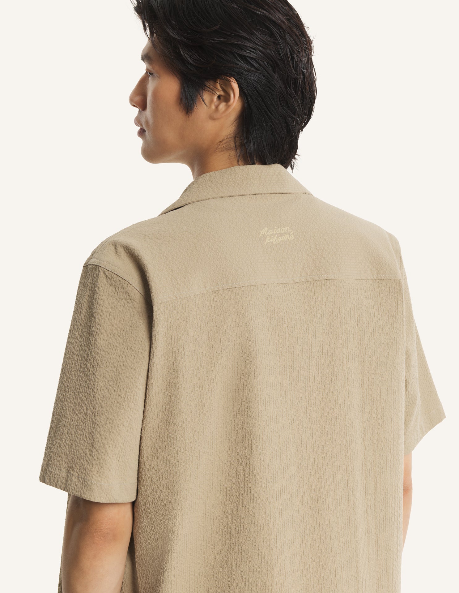 Seersucker Resort Shirt - Roasted Almond