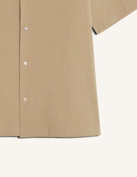 Seersucker Resort Shirt - Roasted Almond