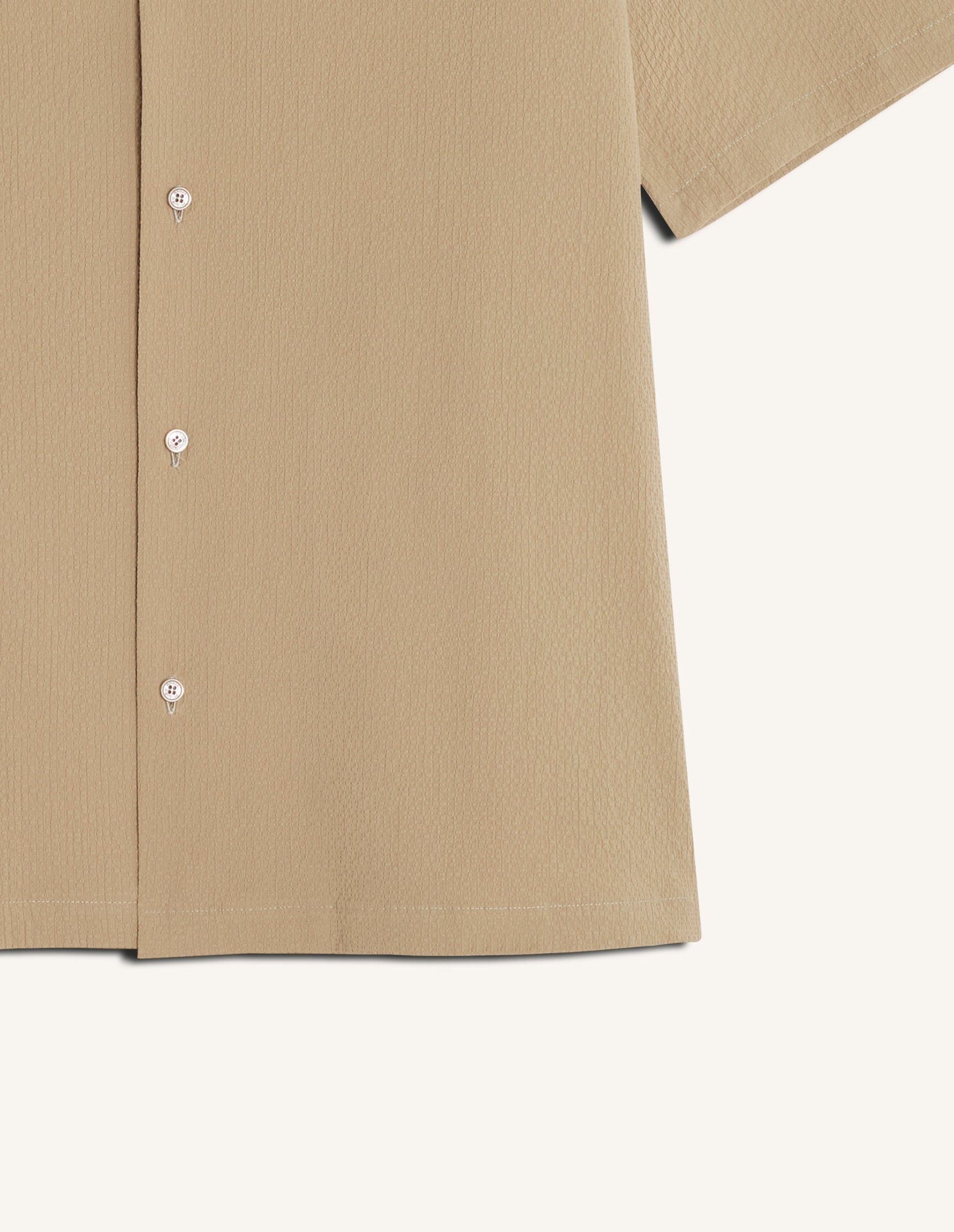 Seersucker Resort Shirt - Roasted Almond