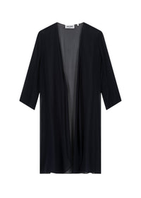 Silk muslin cape - Navy blue