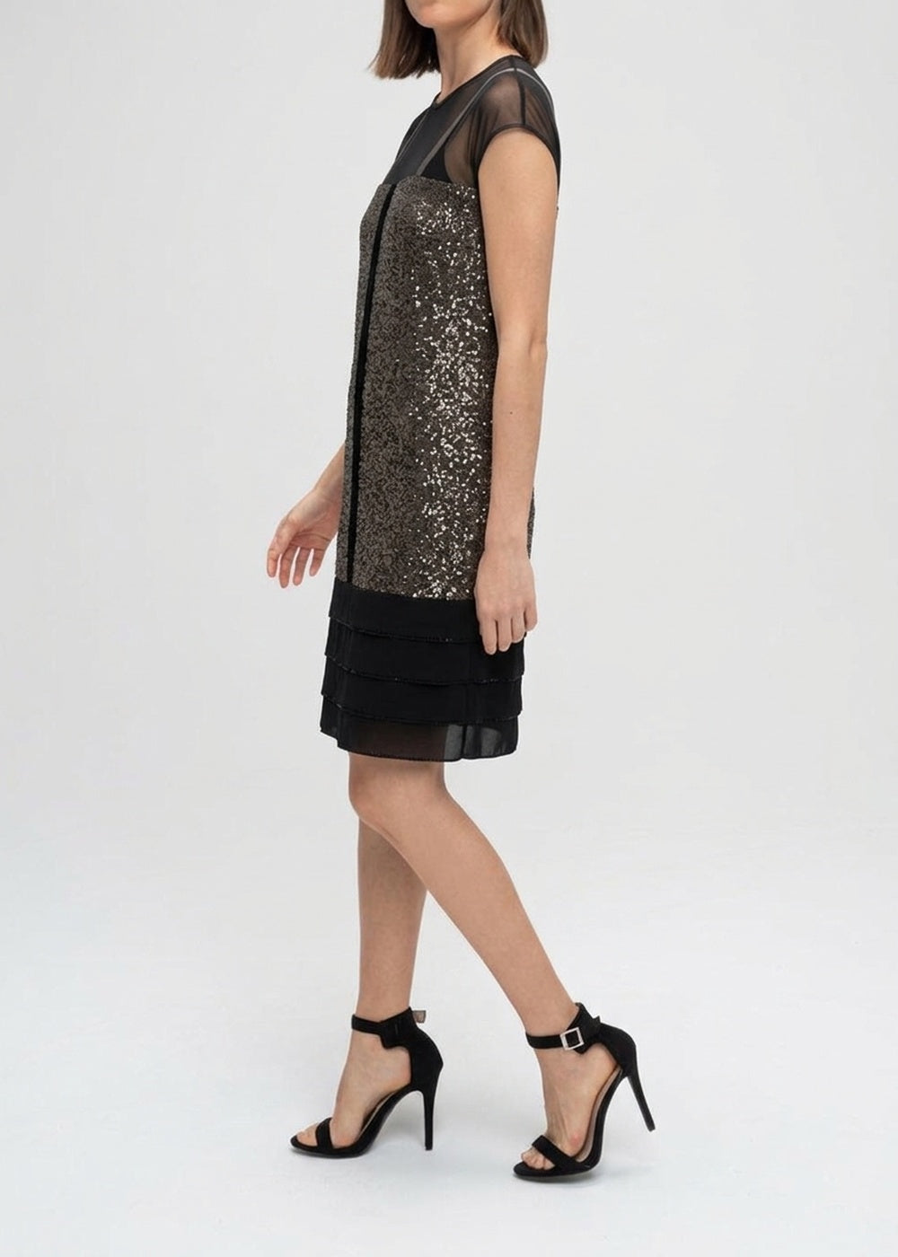 Robe à double porté en soie - Noir & Doré