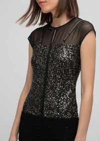 Robe à double porté en soie - Noir & Doré