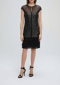 Robe à double porté en soie - Noir & Doré