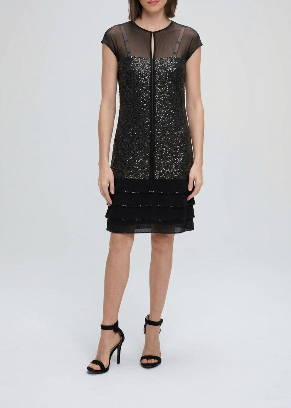 Robe à double porté en soie - Noir & Doré