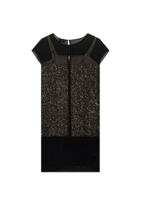 Robe à double porté en soie - Noir & Doré