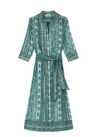 Robe longue esprit chemise - Kaki