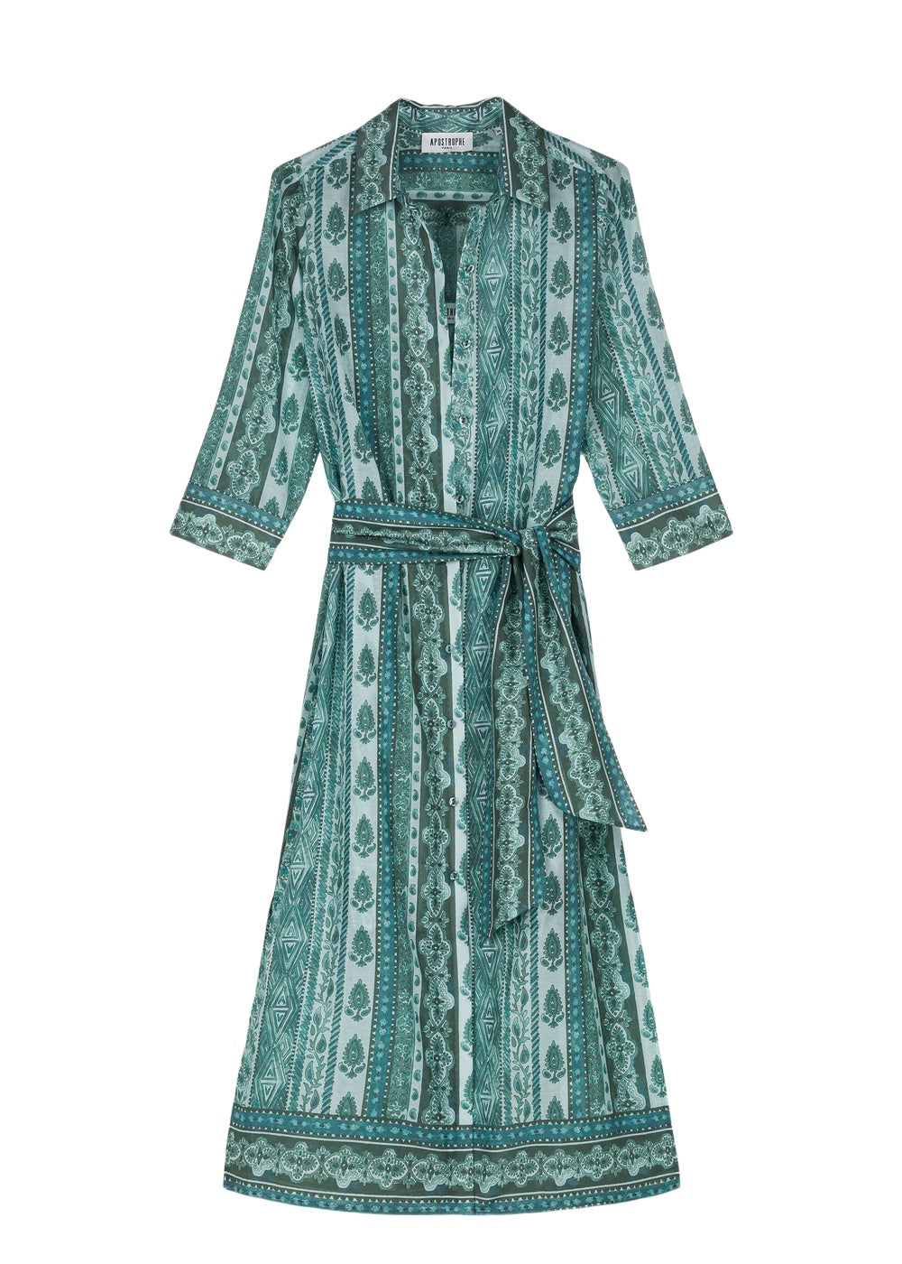 Robe longue esprit chemise - Kaki