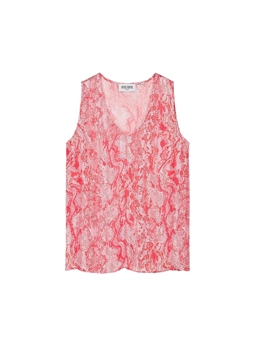 Blouse sans manches à motif jacquard - Corail