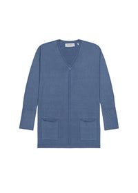 Pull long à poches - Bleu