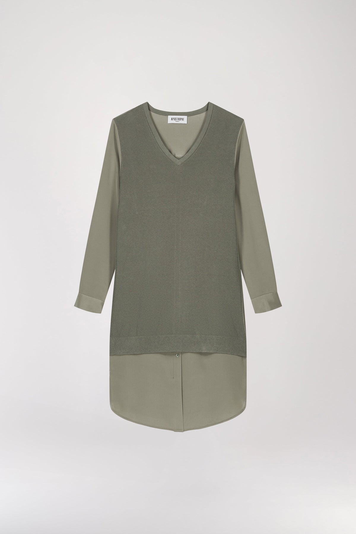 Robe bi-matiere - Kaki