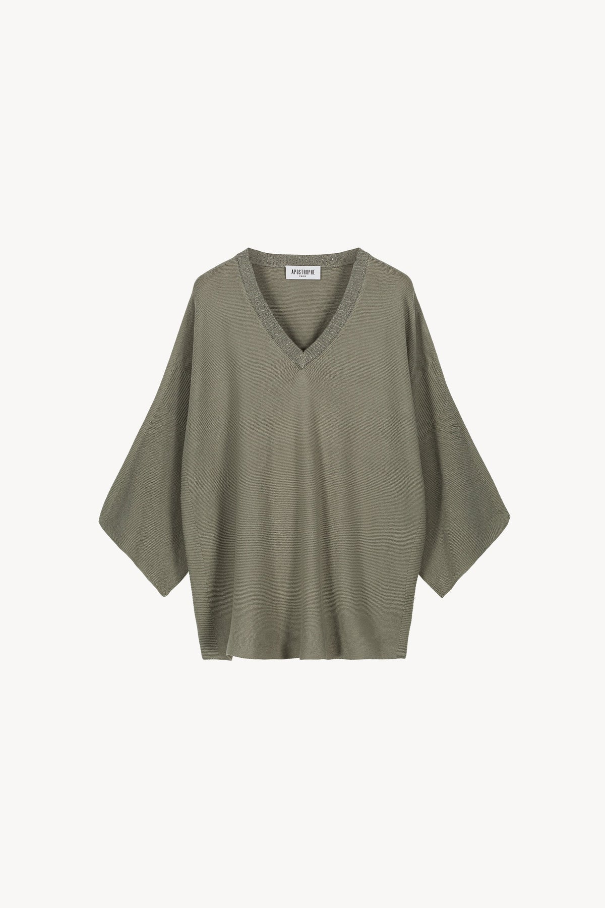 Pull grand volume col v - Kaki