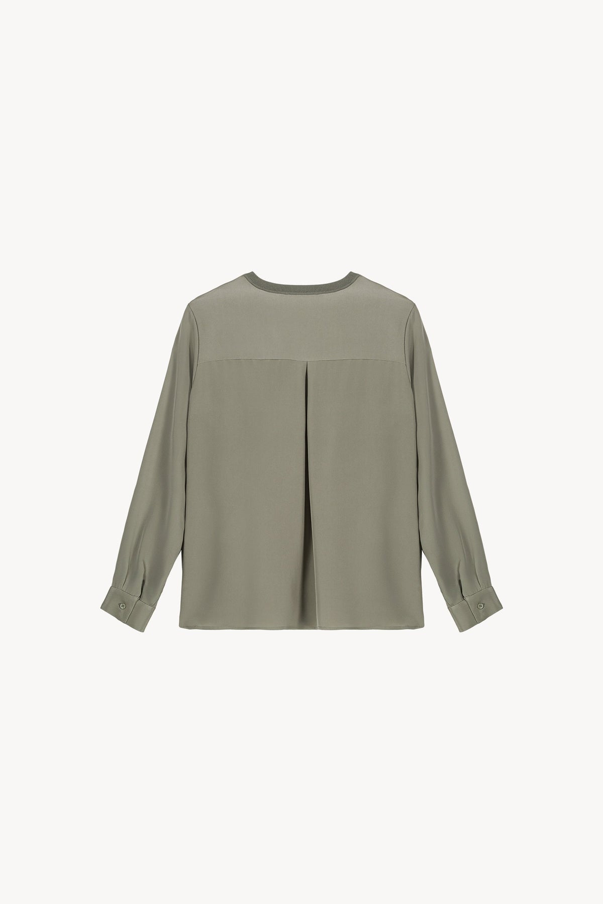 Pull bi-matiere - Kaki