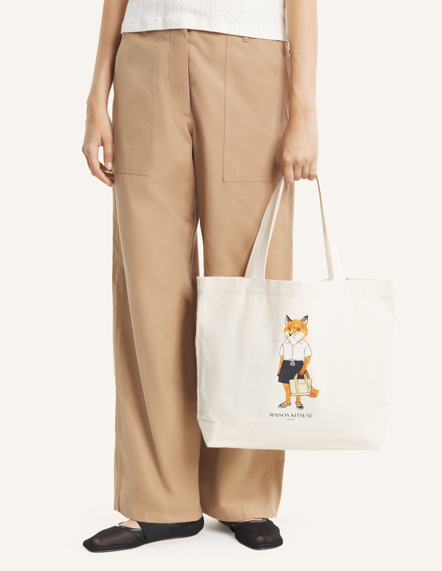 Dressed Fox Tote - Ecru