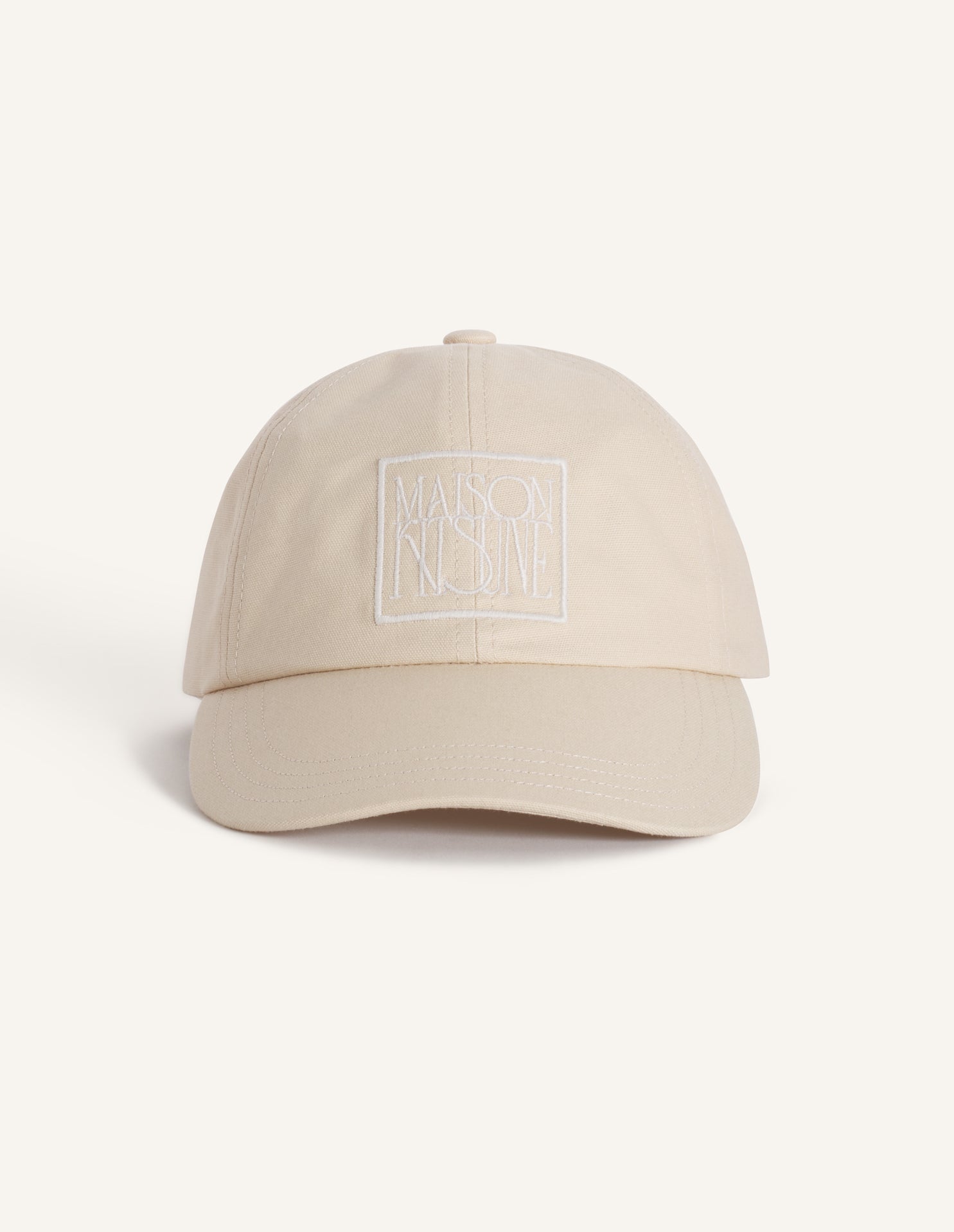 Maison Kitsune Stamp Cap - Macadamia