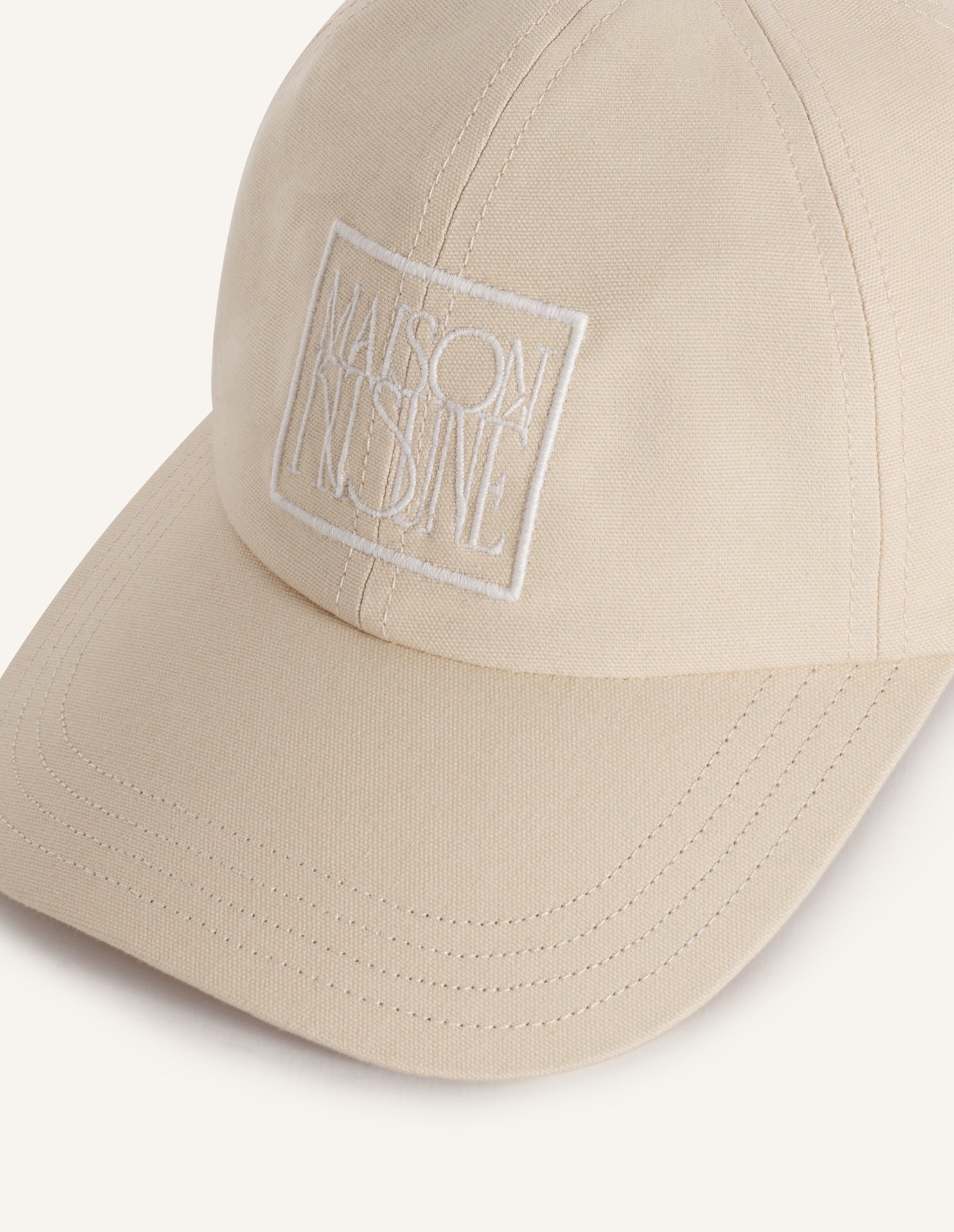Maison Kitsune Stamp Cap - Macadamia