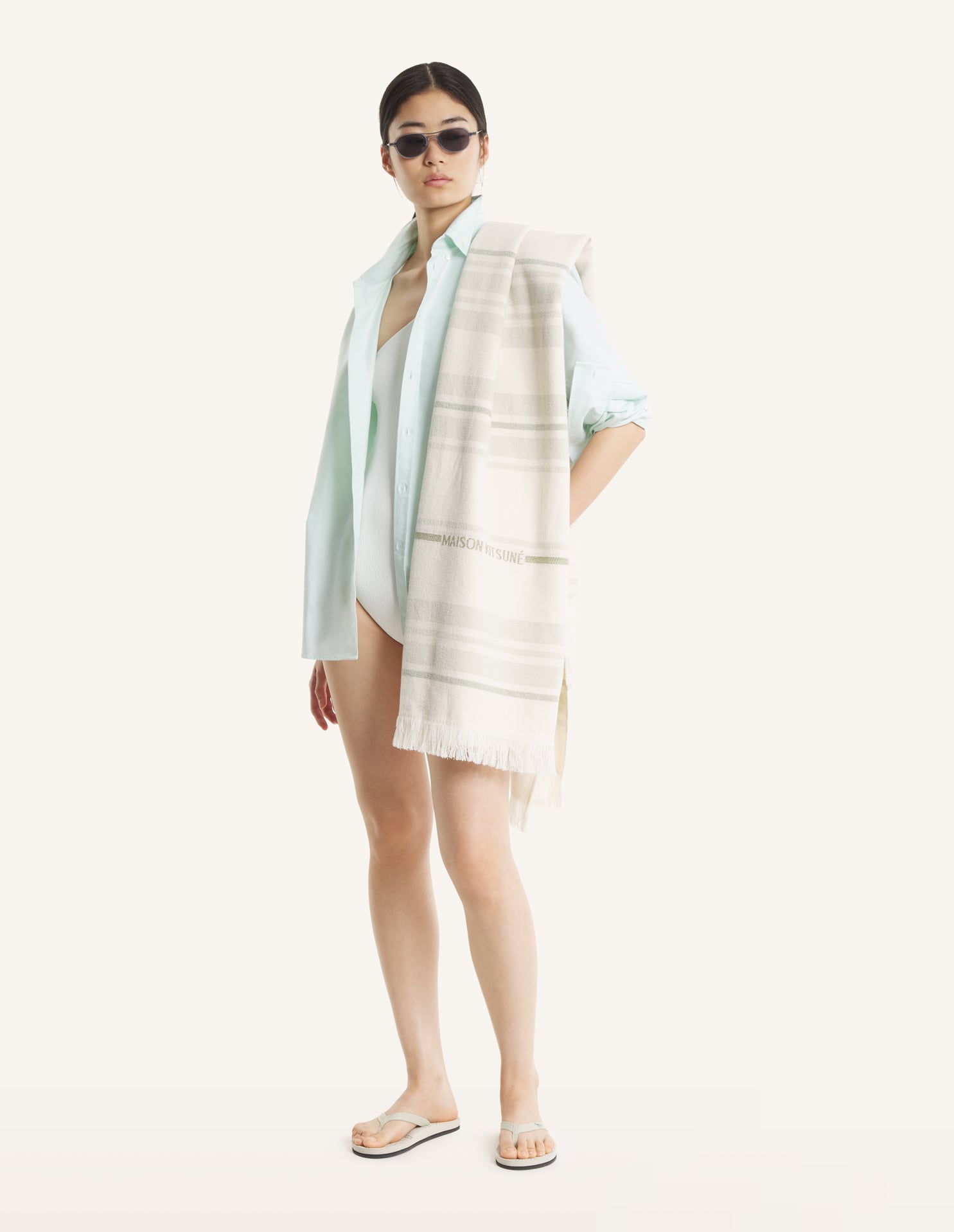 Striped Towel - Clay/Pelican/Dust Green