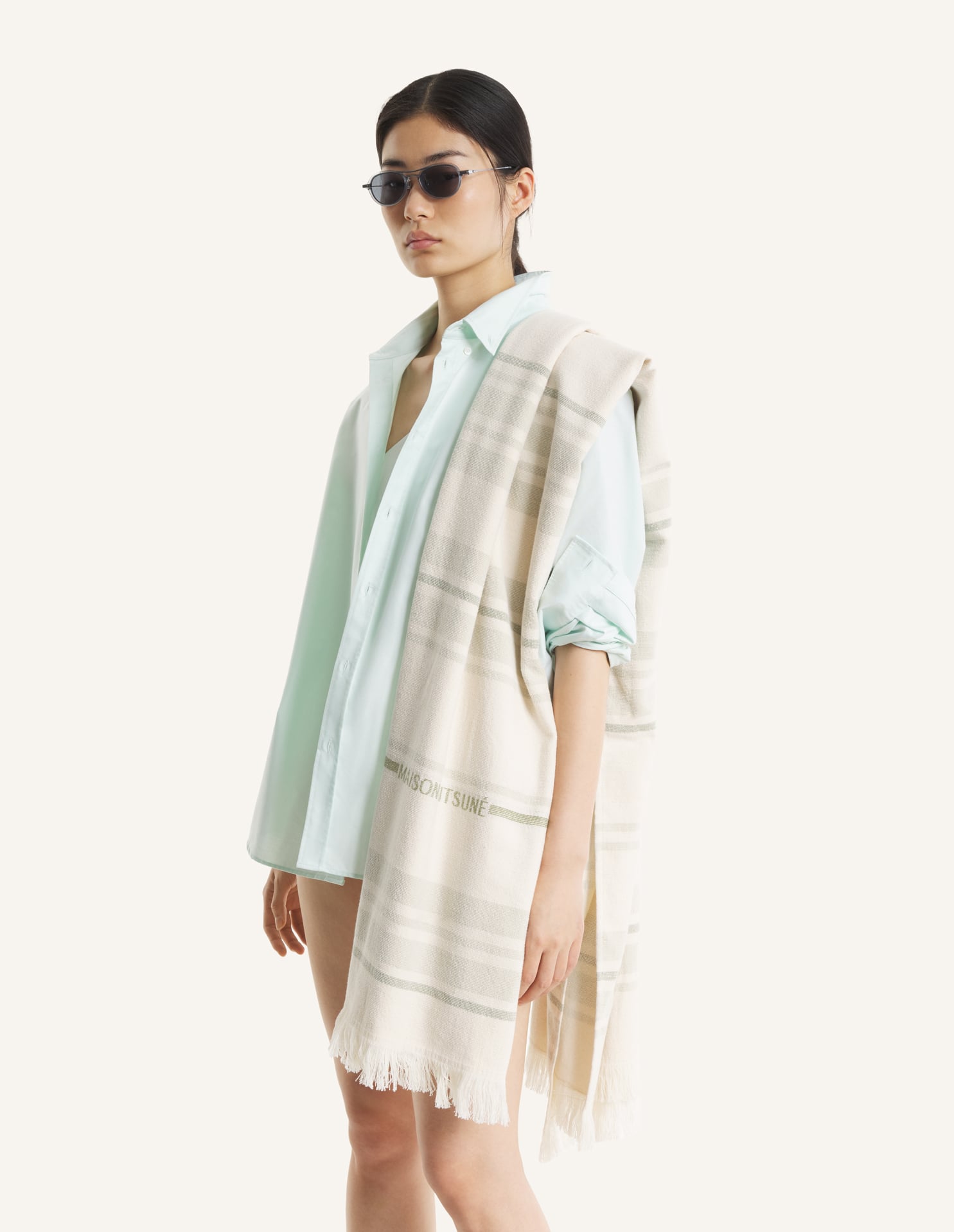 Striped Towel - Clay/Pelican/Dust Green