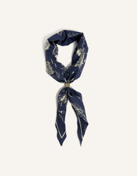 Parisian Map Scarf - Mineral Blue/Straw