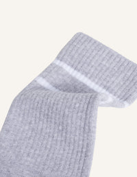 Maison Kitsuné Sporty Socks - Urban Grey/White